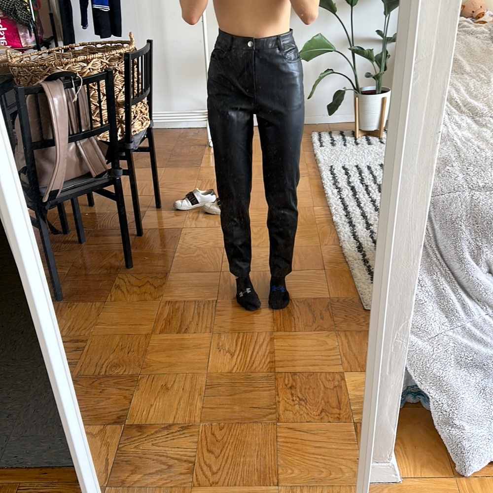 Zara black leather pants, NWT size 34